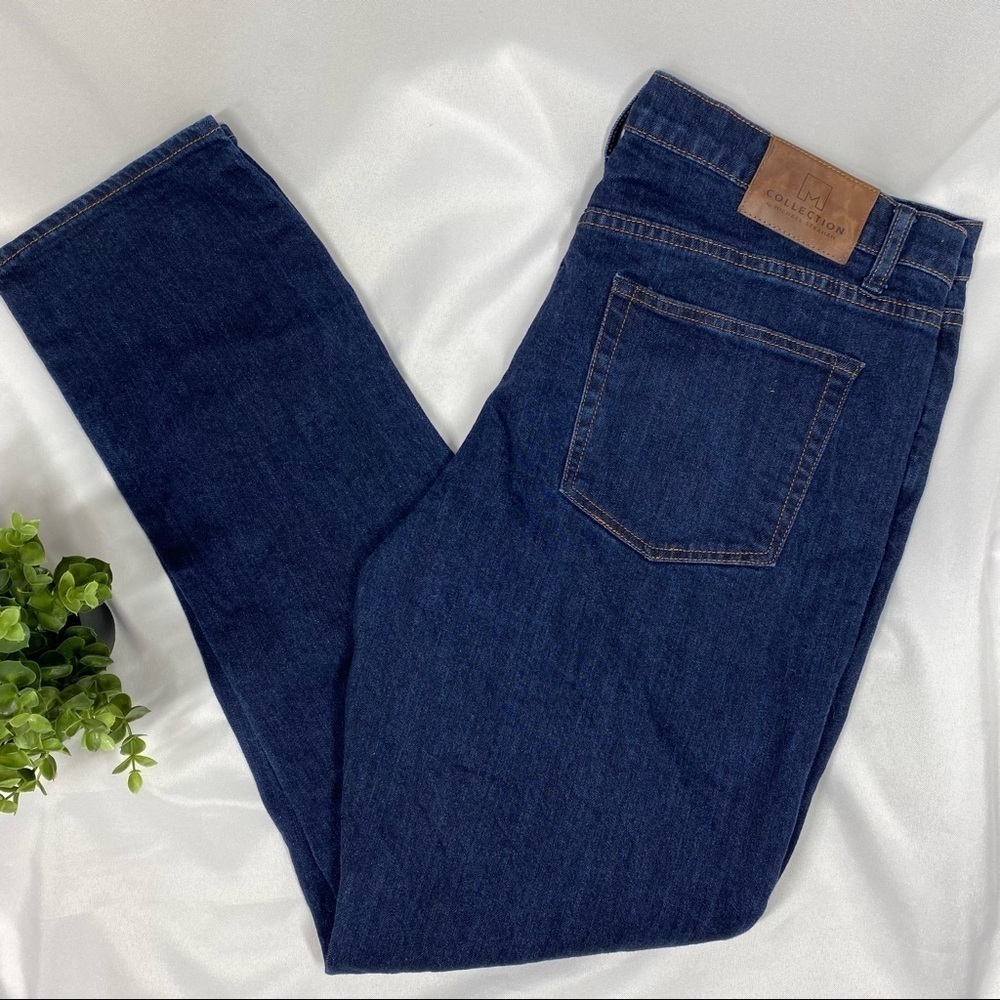 M Collection by Michael Strahan | Dark Wash Denim Jeans Straight Fit Size 38x34